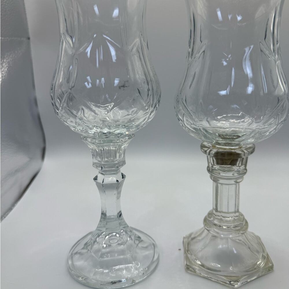 Vintage Clear Glass Votive Tulips Set of 5 (candlestick not included)